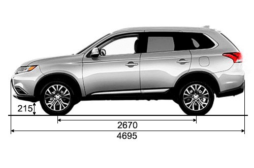 Mitsubishi outlander чертеж